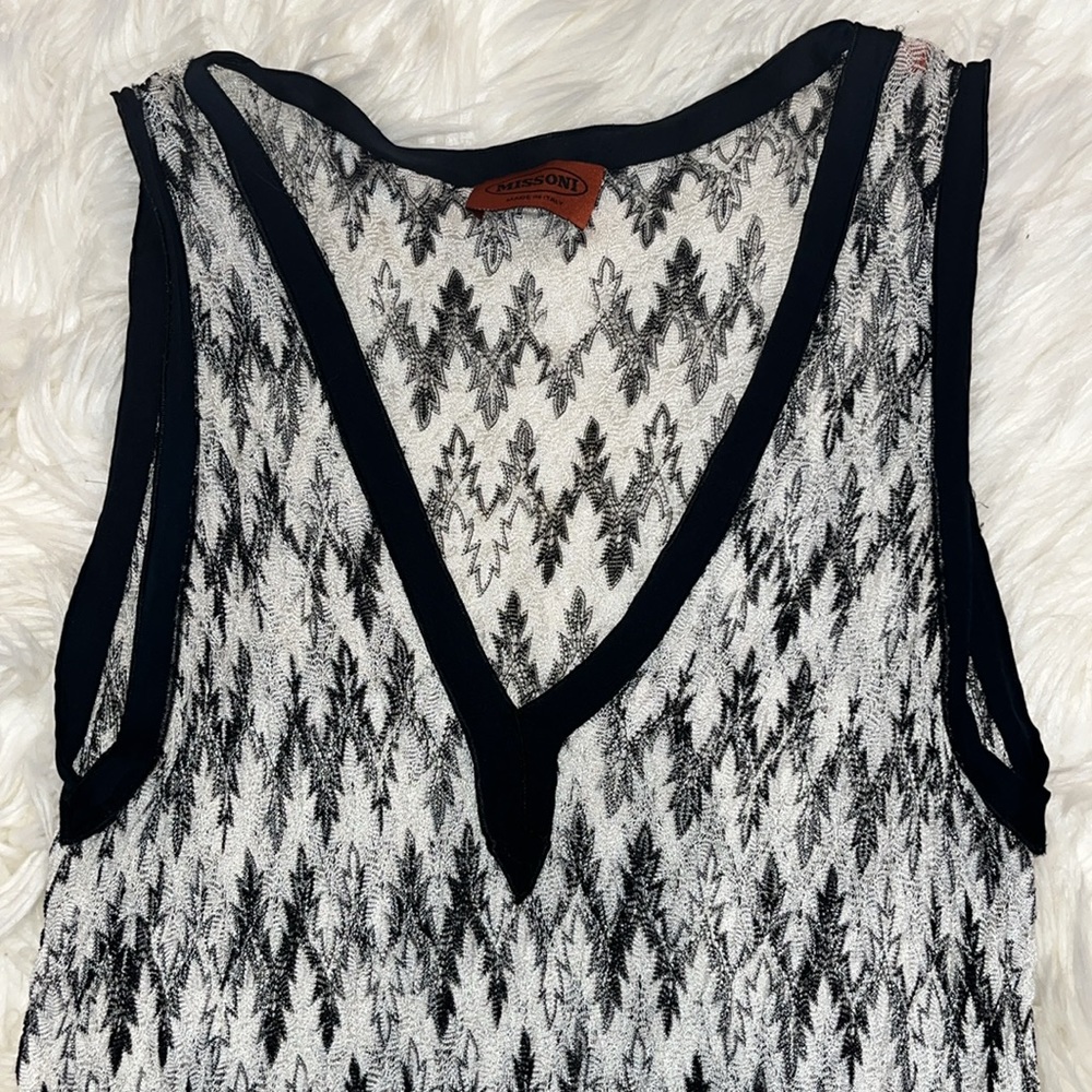 Missoni Black/Gray/White Zigzag Pattern Midi Dress - image 4